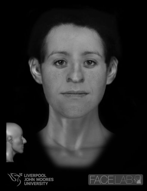 Facial reconstruction of a woman whose body was discovered in the River Mersey in March (GMP/PA)