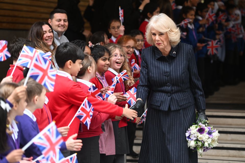 The Queen at Mulberry Academy London Dock (Eddie Mulholland/The Telegraph/PA)