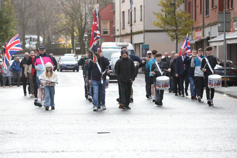 A rally 'in support of loyalist areas' and marking the 12th anniversary of the flag protest.  Picture By: Pacemaker Press