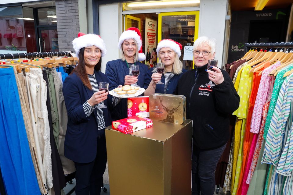 M&S Bangor Store colleagues Jordan Thompson, Louise Beare and Rosie Shortt are pictured with (right) Liz Lemon, Store Manager of Action Cancer Bangor.