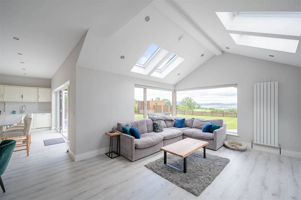 Open plan living, dining space