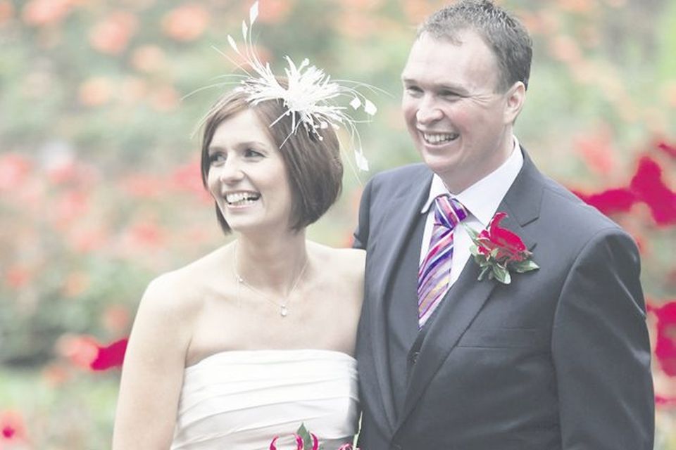 Big day: Brett and Lydia McClelland smile for the camera in Sir Thomas and Lady Dixon Park
<p><b>To send us your Wedding Pics <a  href="http://www.belfasttelegraph.co.uk/usersubmission/the-belfast-telegraph-wants-to-hear-from-you-13927437.html" title="Click here to send your pics to Belfast Telegraph">Click here</a> </a></p></b>