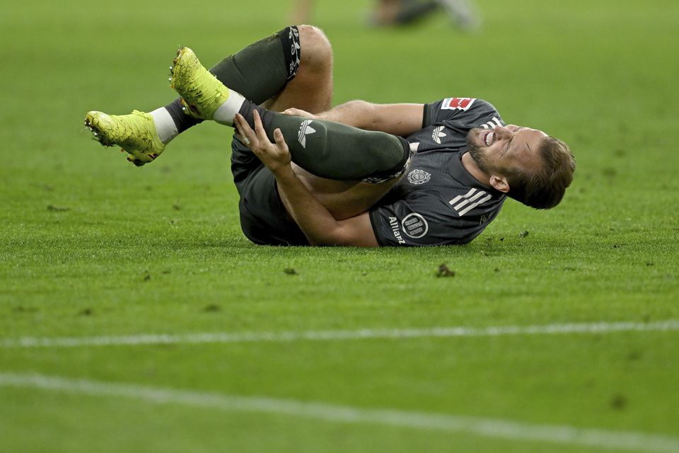 Harry Kane is hoping to be fit to face Aston Villa after suffering injury against Bayer Leverkusen (Sven Hoppe/AP)