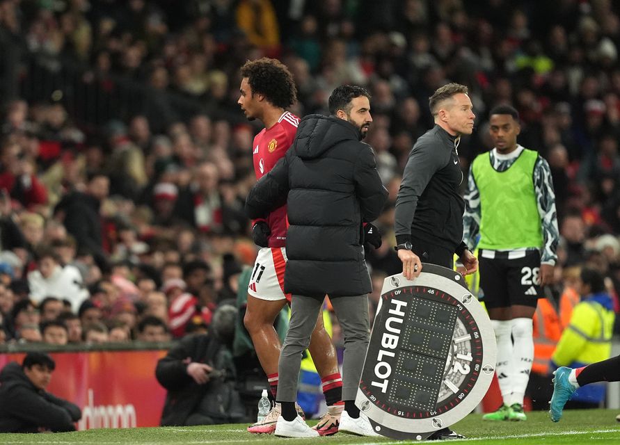 Joshua Zirkzee was substituted before half-time (Martin Rickett/PA).