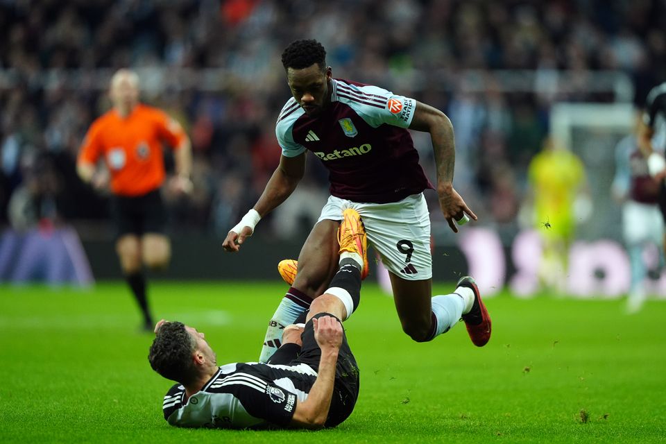 Jhon Duran clashed with Fabian Schar (Owen Humphreys/PA)