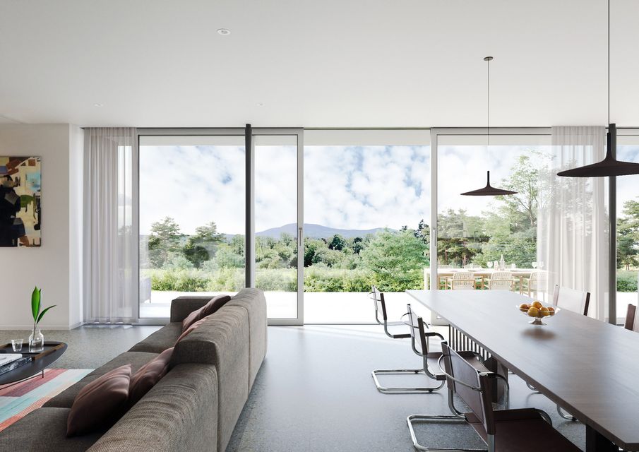 Open plan dining and living area