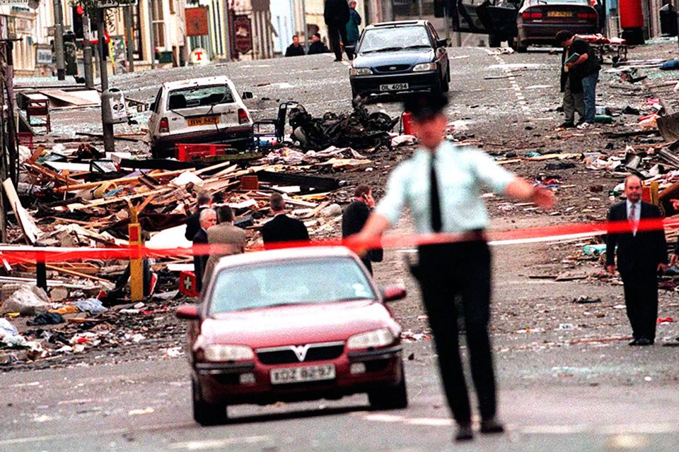 The aftermath of the Omagh bomb