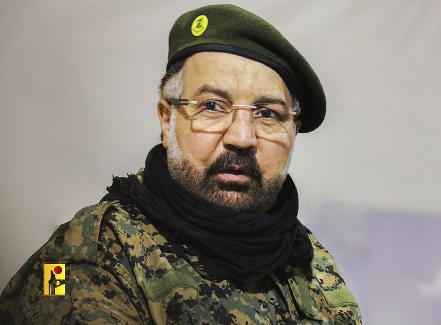 Fouad Shukur, a top Hezbollah commander, was killed by an Israeli air strike that hit a building in Beirut last week (Hezbollah Military Media/AP)