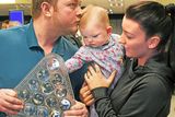 thumbnail: Mark Allen arrives home to Belfast with his wife Kyla and baby Harleigh