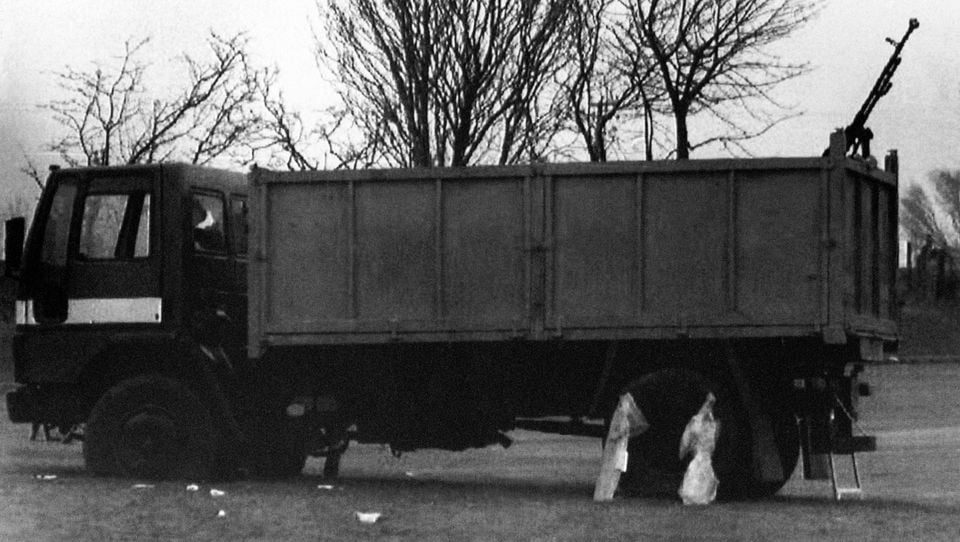 Special forces opened fire as four Provisional IRA members arrived in a church car park in Clonoe in a stolen lorry they had used in a gun attack on Coalisland RUC station in 1992 (PA)