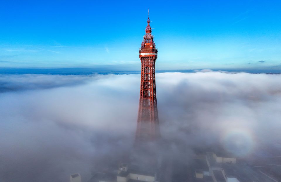 Blackpool Tower was surrounded by fog on Thursday (Peter Byrne/PA)