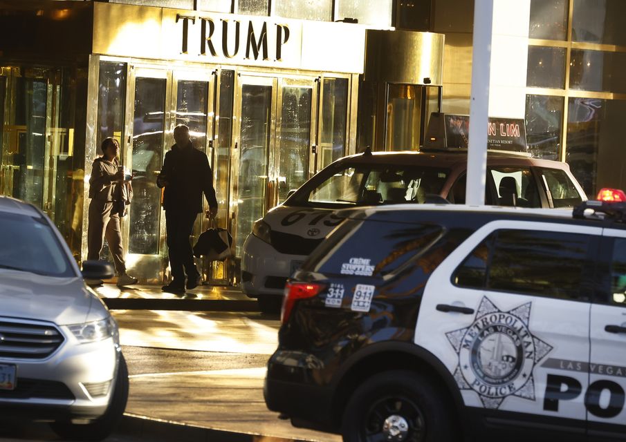 The incident took place outside Trump International Hotel (Bizuayehu Tesfaye/Las Vegas Review-Journal via AP)