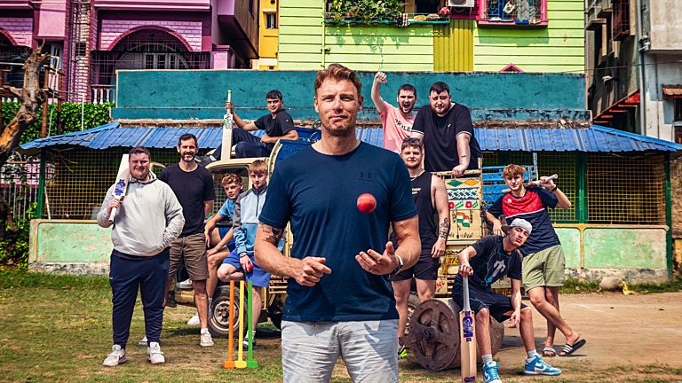 Freddie Flintoff’s Field Of Dreams On Tour will see the star take a cricket team of young people from his hometown to play in India (BBC/PA)