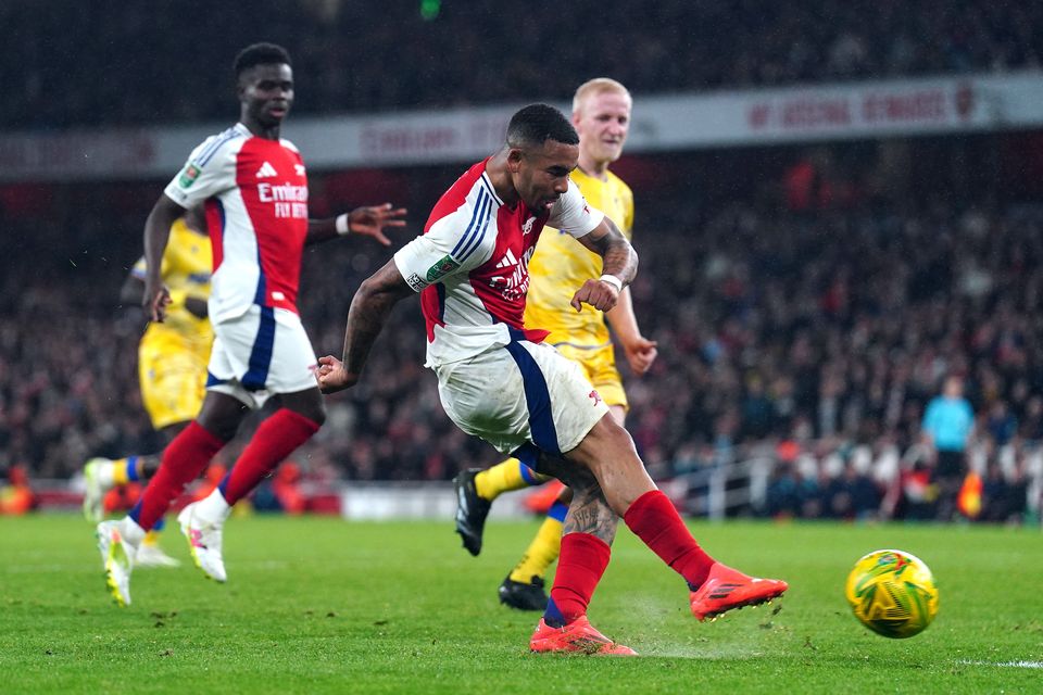 Gabriel Jesus ran riot against Crystal Palace (Mike Egerton/PA)