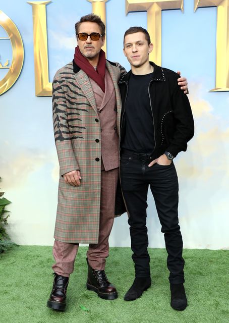 Robert Downey Jr (left) and Tom Holland (Lia Toby/PA)