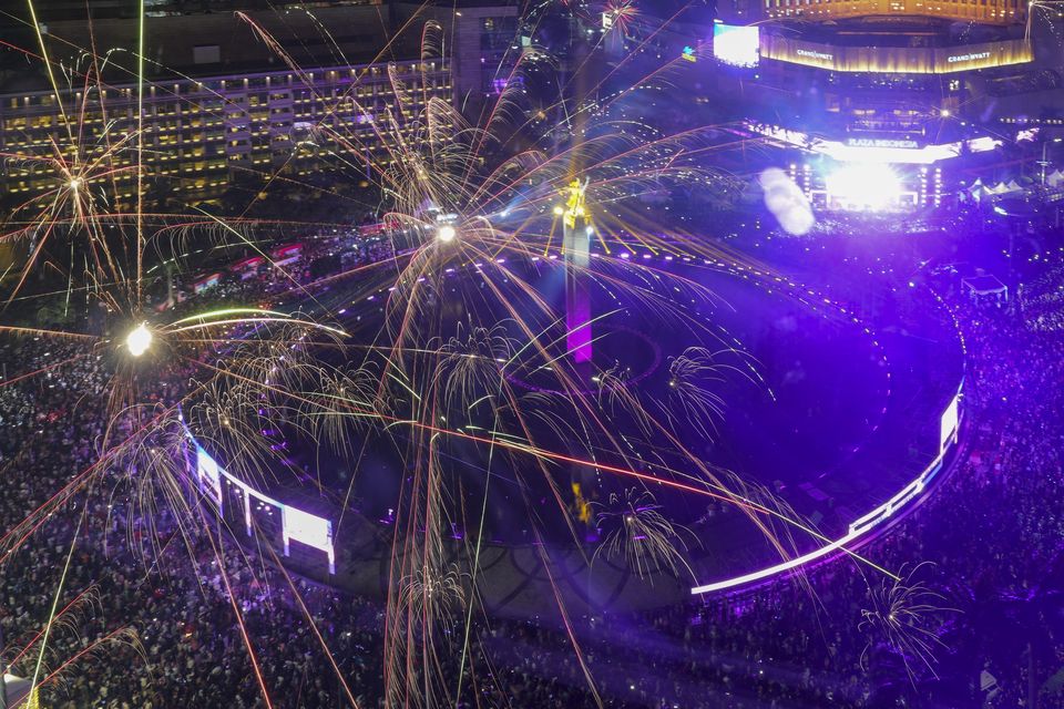 A fireworks show in Jakarta featured 800 drones (Tatan Syuflana/AP)