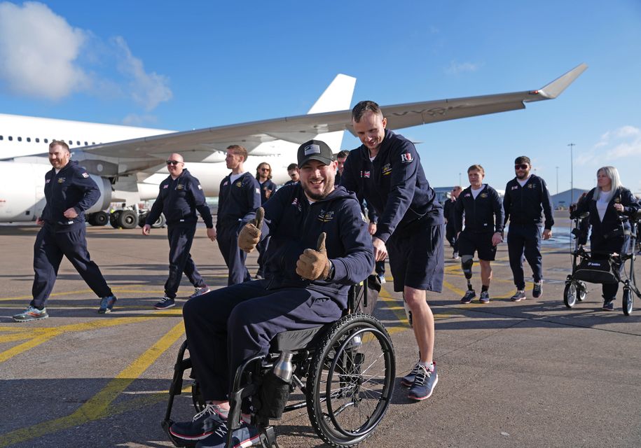 Neil Fellingham, of the Royal British Legion’s Team UK, at Birmingham Airport (Joe Giddens/PA)