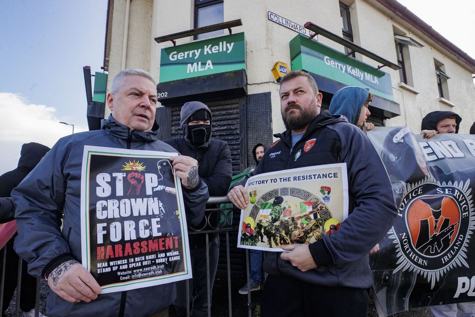 Dissidents bussed in to protest outside closed office of Sinn Fein’s ...