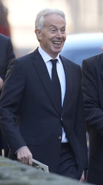 Sir Tony Blair leaves York Minster after the funeral service of Lord John Prescott (Danny Lawson/PA)