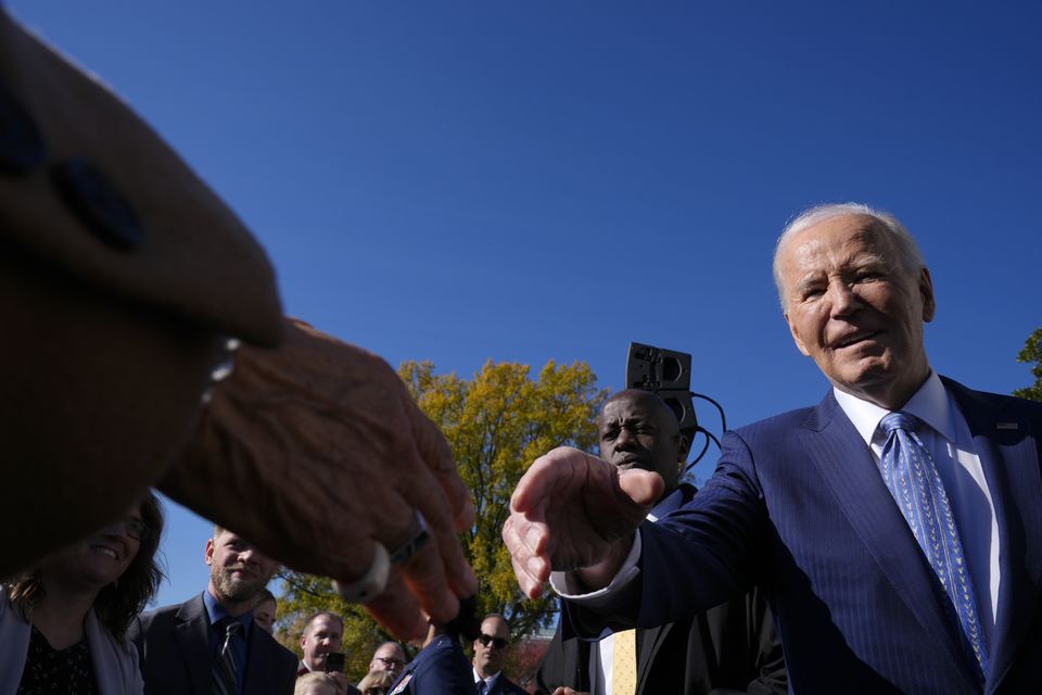 Joe Biden kicked off his final festive season as president with the pardoning of turkeys at the White House (AP Photo/Susan Walsh)