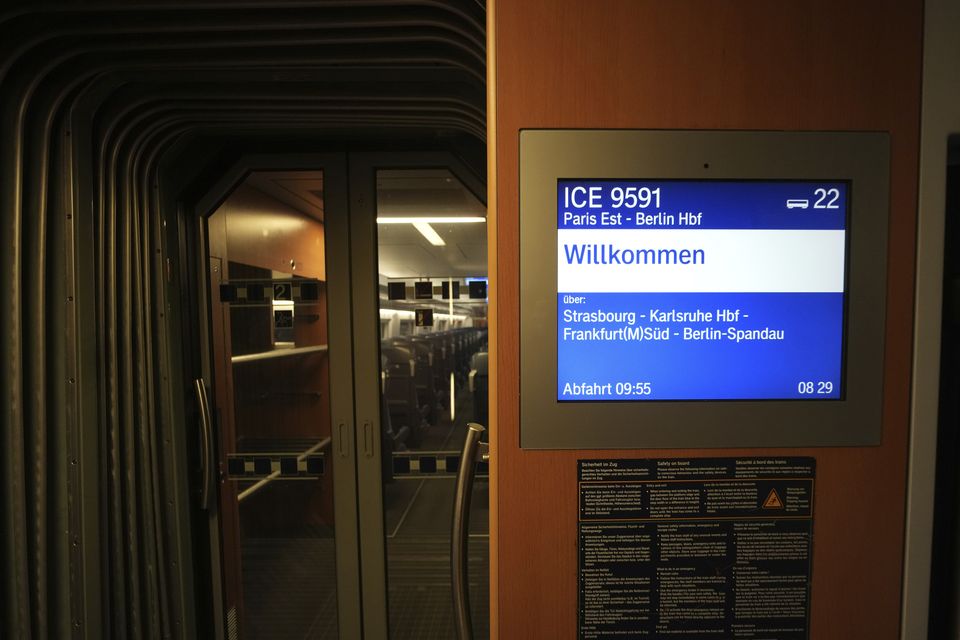 An inside view of the first Paris-Berlin high speed train (Aurelien Morissard/AP)