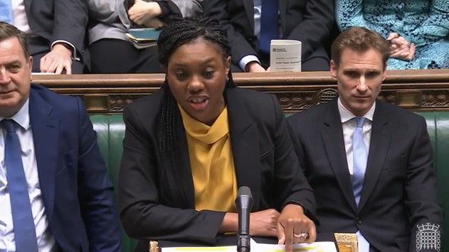 Conservative party leader Kemi Badenoch speaking during Prime Minister’s Questions in the House of Commons.