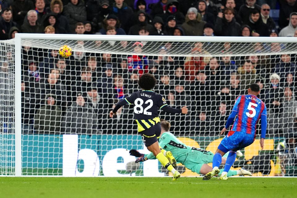 Lewis salvaged a vital point for City before he was sent off with a second yellow (Adam Davy/PA)