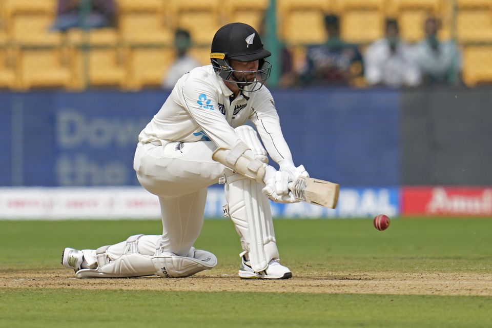 Devon Conway’s 91 took New Zealand into the lead (Aijaz Rahi/AP)