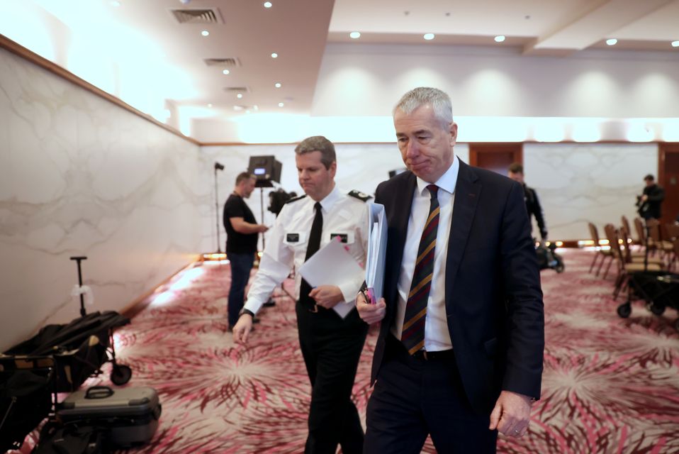 Chief Constable Jon Boutcher (right) and Temporary Deputy Chief Constable Chris Todd (Liam McBurney/PA)