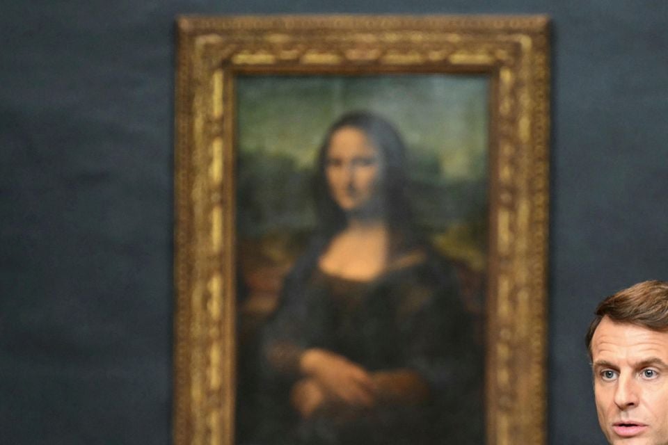 French President Emmanuel Macron announced that the Mona Lisa, the world’s most famous painting, will be moved to its own dedicated room (Bertrand Guay/AP)