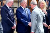 thumbnail: Prince Charles is greeted by Martin McGuinness and Peter Robinson at St Patrick's Church, Donegall Street, Belfast.