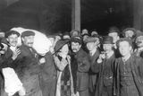thumbnail: Survivors of the Titanic disaster are greeted by their relatives upon their safe return to Southampton.