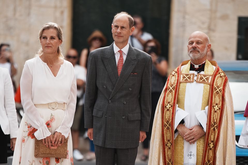 The duke and duchess attended a service at the Anglican St Paul’s Pro-Cathedral (Aaron Chown/PA)