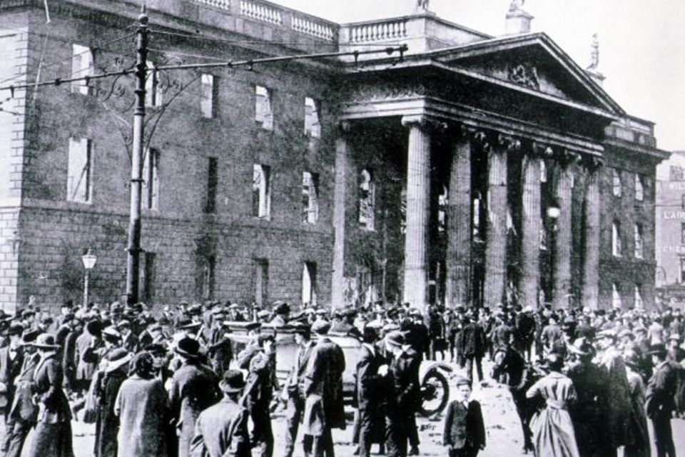 The bomb-damaged GPO in aftermath of the Rising