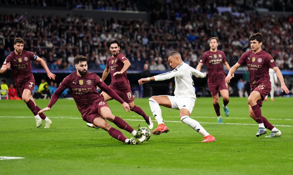 Kylian Mbappe terrorised the City defence (John Walton/PA)