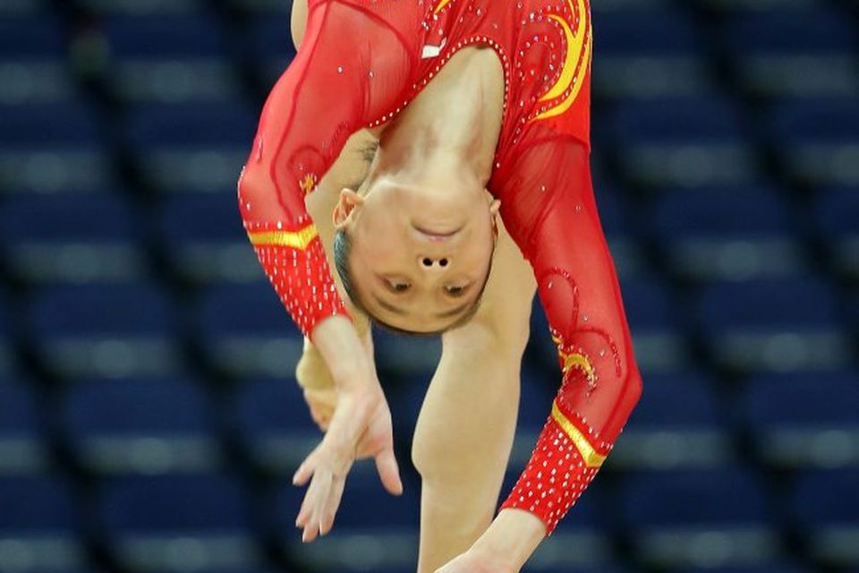Yao Jinnan of China practises on the Beam during training sessions for artistic gymnastics ahead of the 2012 Olympic Games