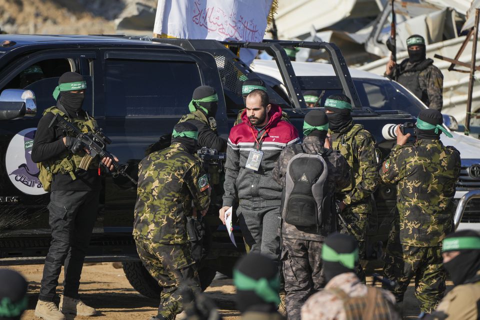 Mr Bibas was handed over to the Red Cross in Khan Younis (AP)