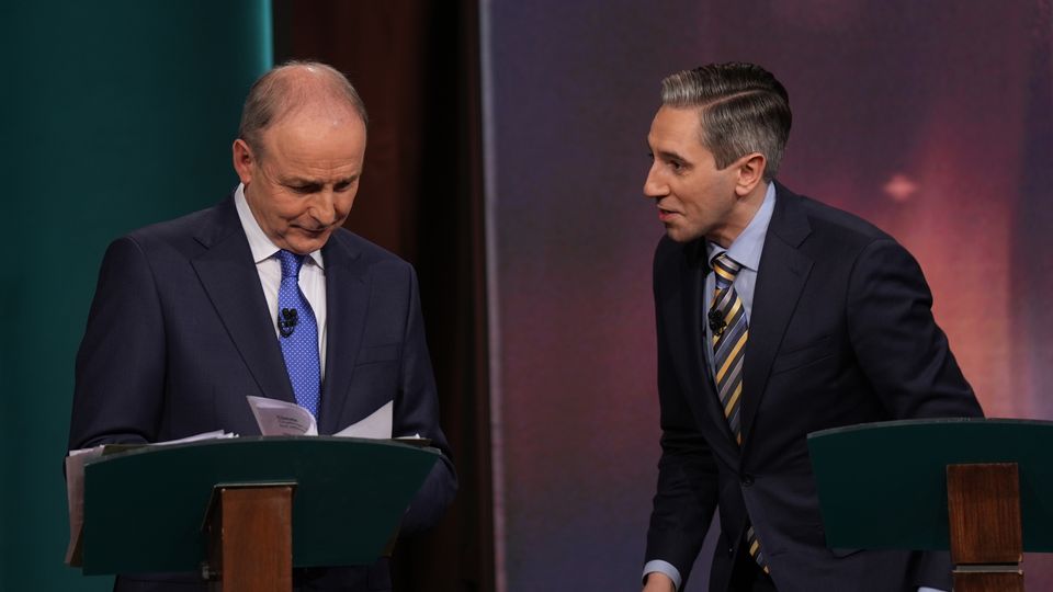 Tanaiste and leader of Fianna Fail, Micheal Martin (left) and Taoiseach and leader of Fine Gael, Simon Harris.