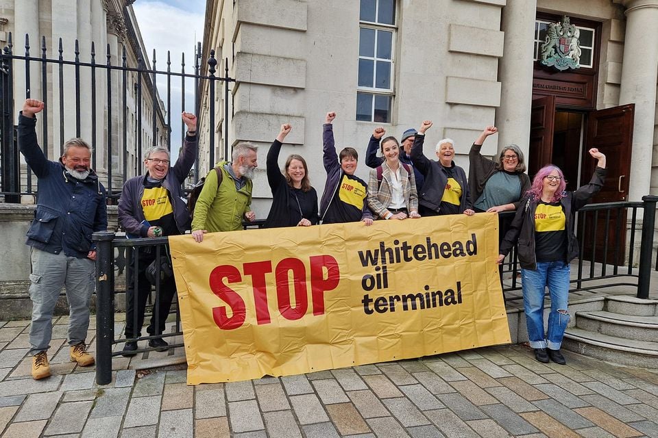 Jubilant campaigners outside court on Monday Photo by  Press Eye