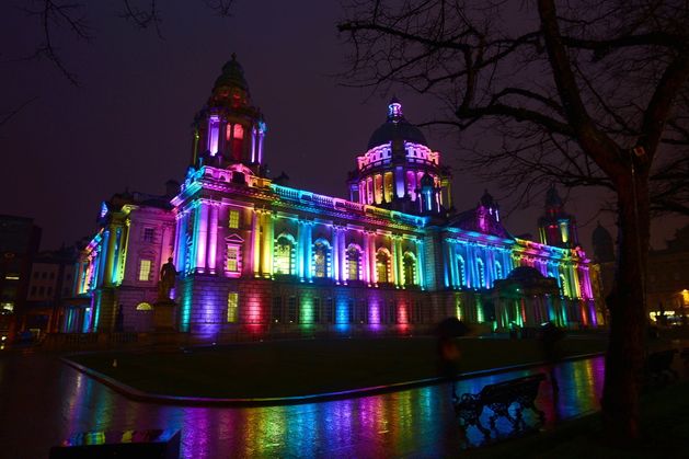 Sinn Fein want Belfast City Hall lit up for Irish national commemoration, as loyalists light up bonfires across city