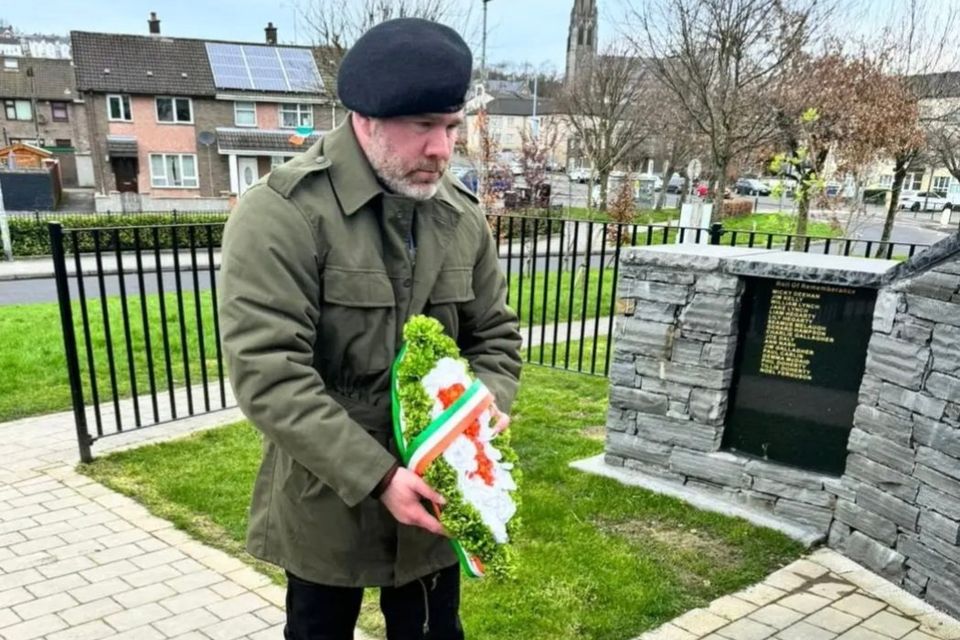 Peter Cavanagh at a dissident republican Easter commemoration on April 1