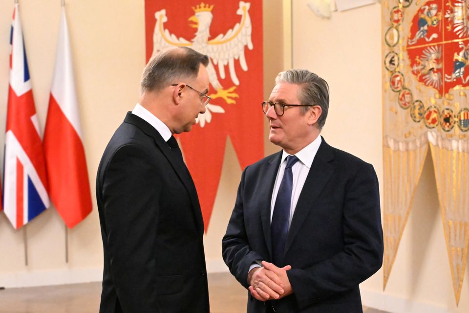 Prime Minister Sir Keir Starmer also met Poland’s President Andrzej Duda at the Presidential Palace in Warsaw (Sergei Gapon/PA)