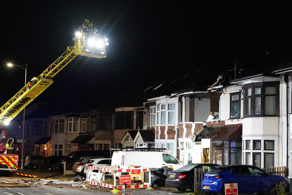 A building was badly damaged (Ben Whitley/PA)