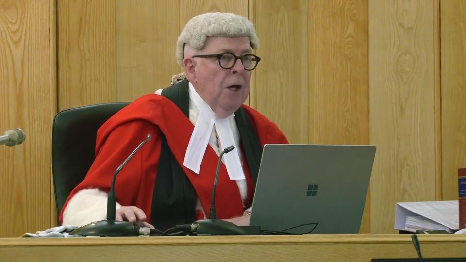 Mr Justice Cavanagh during the sentencing at the Old Bailey (PA)