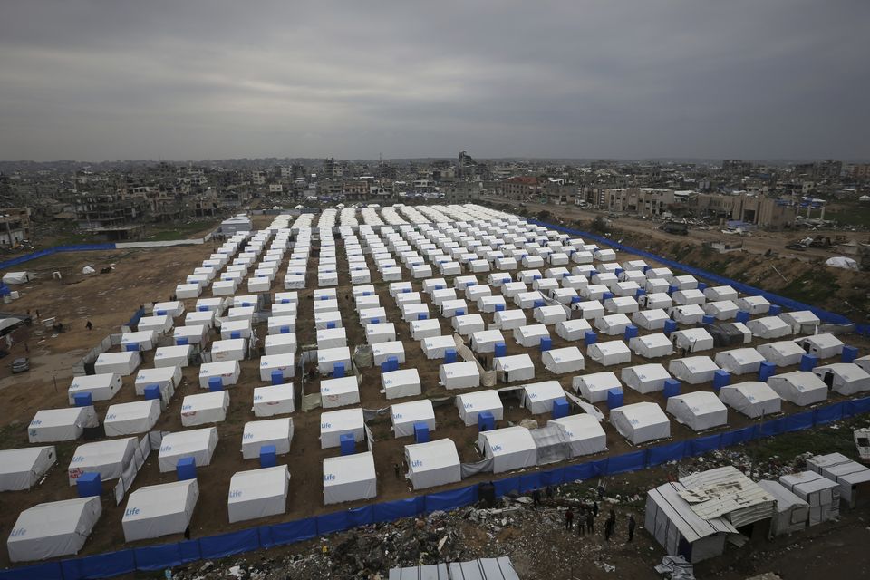 Camps have been set up for displaced Palestinians (AP)