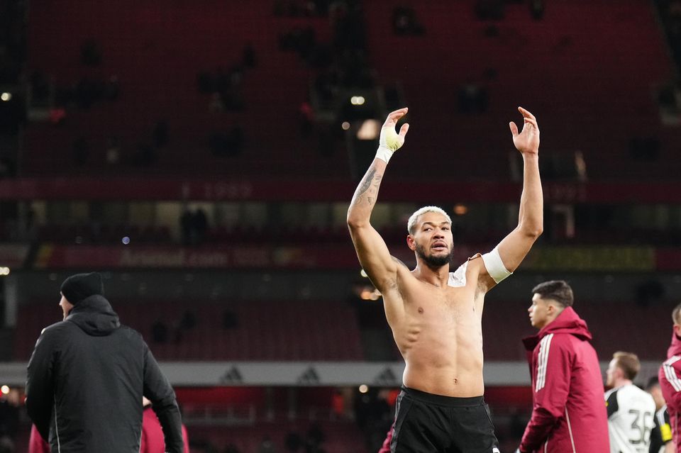 Joelinton leads the celebrations as Newcastle see off Arsenal at the Emirates (John Walton/PA)