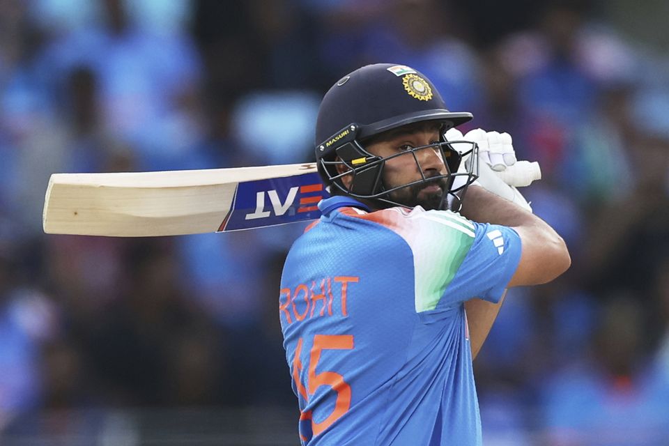 India captain Rohit Sharma brought up his half-century from 41 balls (Christopher Pike/AP)