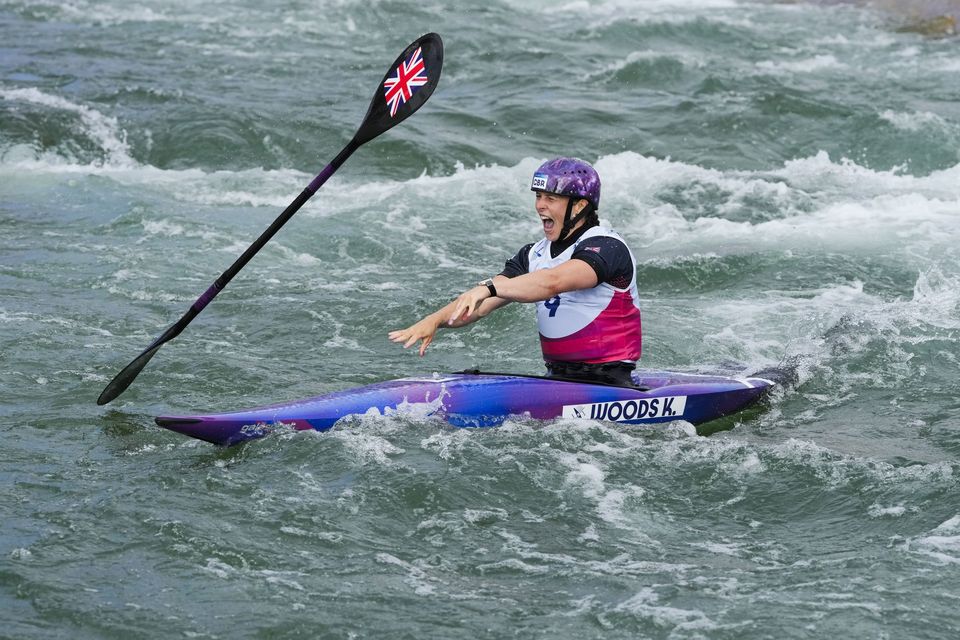 Kimberley Woods threw her paddle in joy after securing bronze (Kirsty Wigglesworth/PA)