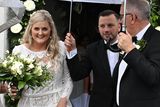 thumbnail: Happy Couple Philip and Laura get married at Dromore Presbyterian Church on Thursday. Pic Colm Lenaghan/Pacemaker
