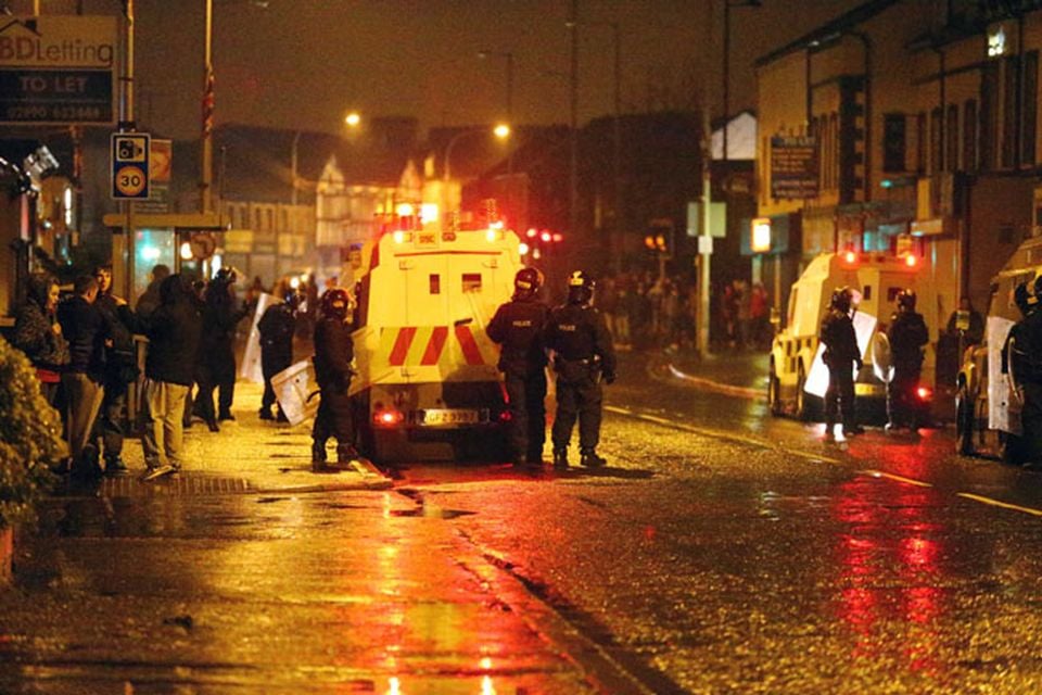 PSNI in Castlereagh Street of east Belfast